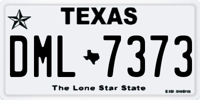 TX license plate DML7373
