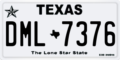 TX license plate DML7376
