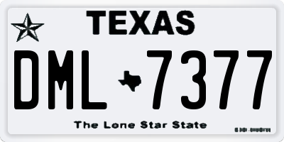 TX license plate DML7377