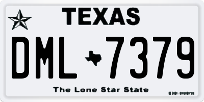 TX license plate DML7379