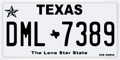 TX license plate DML7389