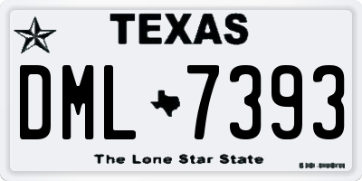 TX license plate DML7393