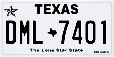 TX license plate DML7401