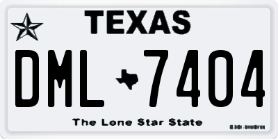 TX license plate DML7404