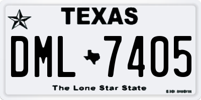 TX license plate DML7405