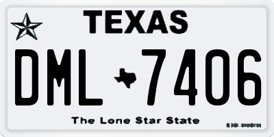 TX license plate DML7406