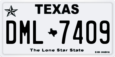 TX license plate DML7409