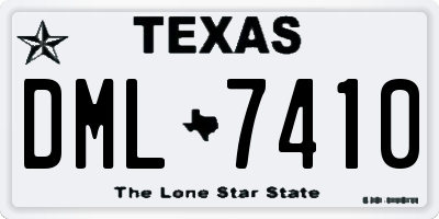 TX license plate DML7410