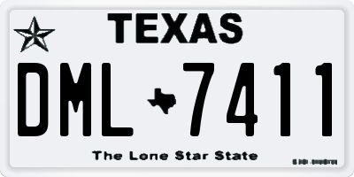 TX license plate DML7411