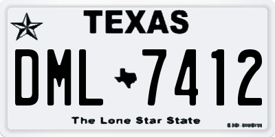 TX license plate DML7412