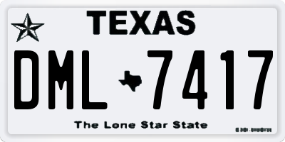 TX license plate DML7417