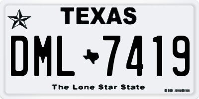 TX license plate DML7419