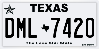 TX license plate DML7420