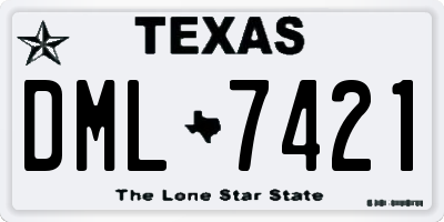 TX license plate DML7421