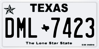TX license plate DML7423