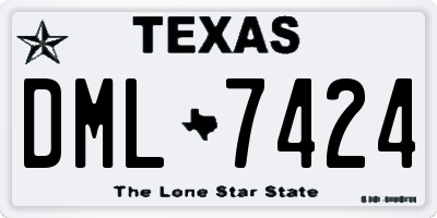 TX license plate DML7424