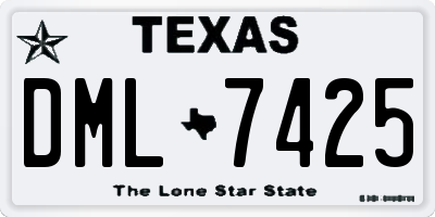 TX license plate DML7425