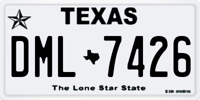 TX license plate DML7426