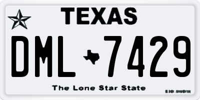 TX license plate DML7429