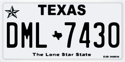 TX license plate DML7430