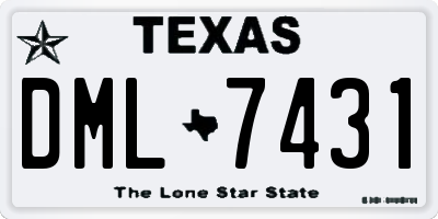 TX license plate DML7431