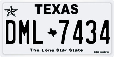 TX license plate DML7434