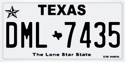 TX license plate DML7435