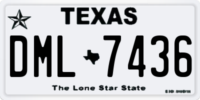 TX license plate DML7436