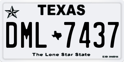 TX license plate DML7437