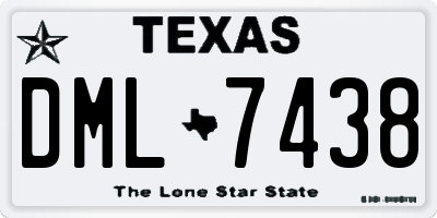 TX license plate DML7438