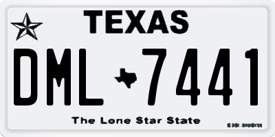 TX license plate DML7441