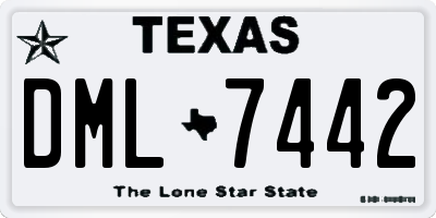 TX license plate DML7442