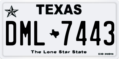 TX license plate DML7443