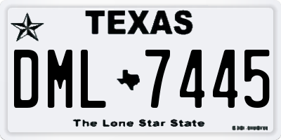 TX license plate DML7445