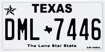 TX license plate DML7446