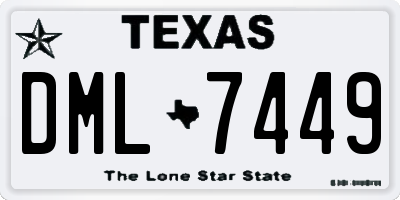 TX license plate DML7449