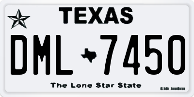 TX license plate DML7450