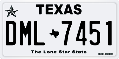 TX license plate DML7451