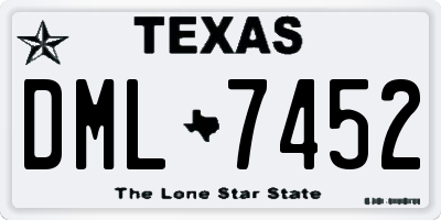 TX license plate DML7452