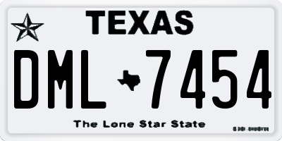 TX license plate DML7454