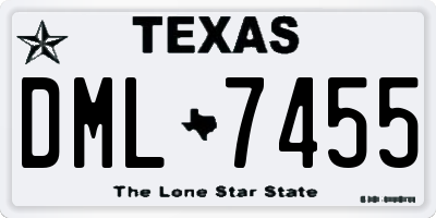 TX license plate DML7455