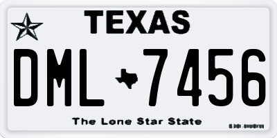 TX license plate DML7456