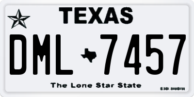 TX license plate DML7457