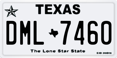 TX license plate DML7460