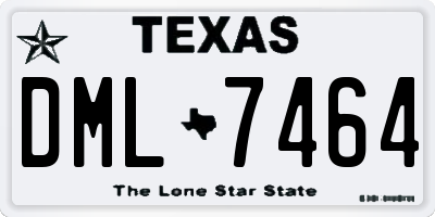 TX license plate DML7464