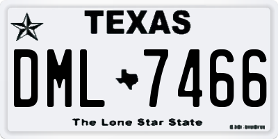 TX license plate DML7466