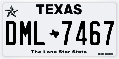 TX license plate DML7467