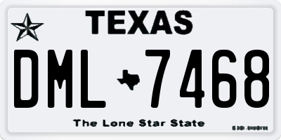 TX license plate DML7468