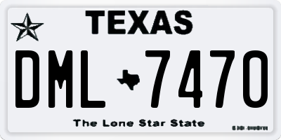 TX license plate DML7470