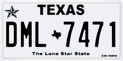 TX license plate DML7471